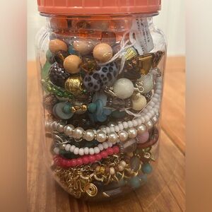 “Junk” Jewelry Jars; 16oz plastic jar stuffed with fashion jewelry pieces